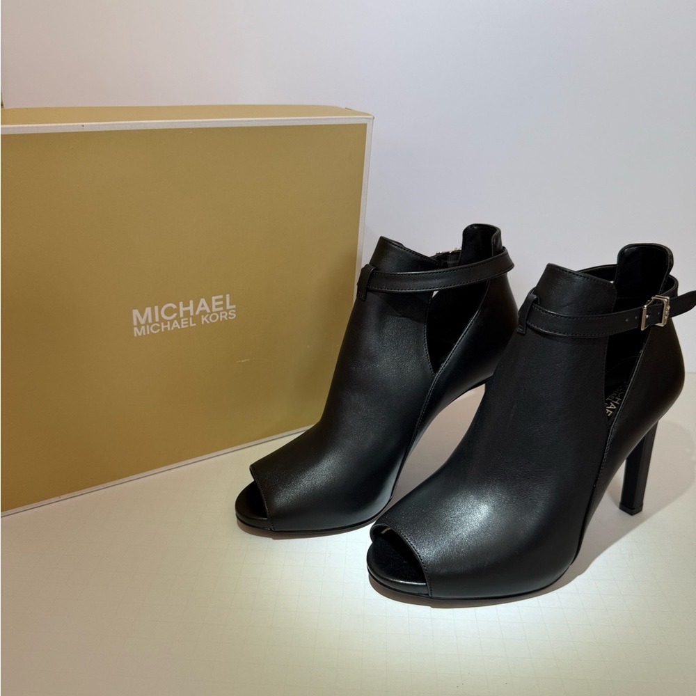 Michael Kors Black Peep Toe Heeled Boots
